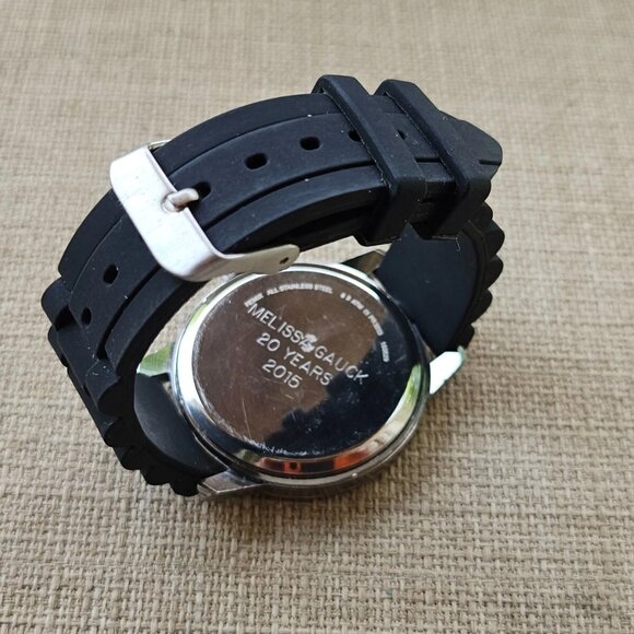 Remix Unisex Wristwatch Quartz Analog Silver Tone case Black Rubber Strap Watch - Picture 11 of 11